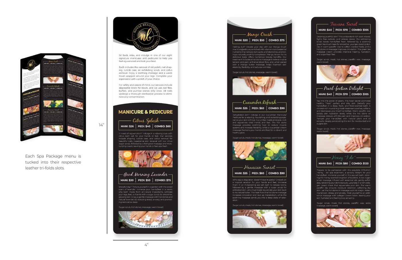 Leather tri-fold full spread