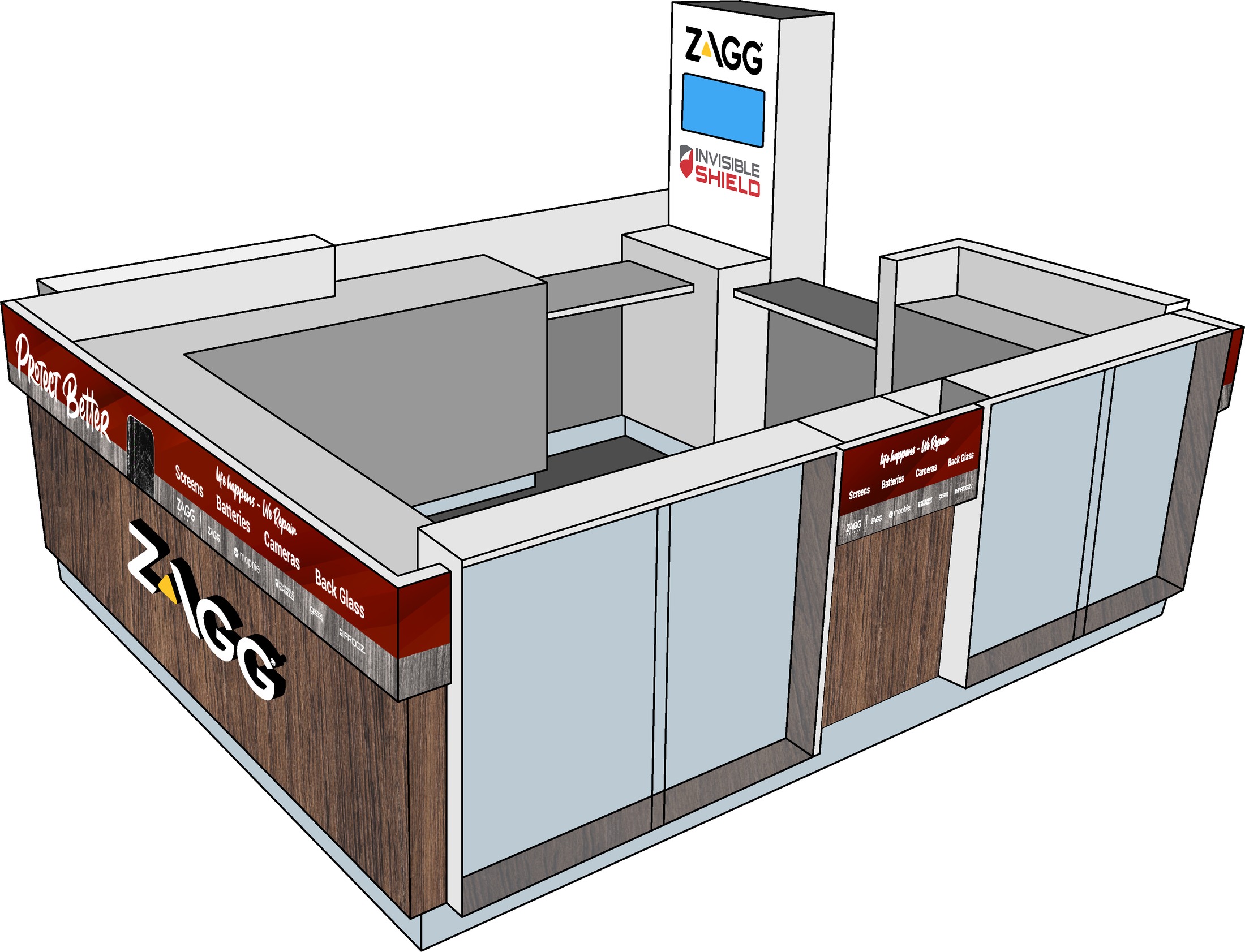 ZAGG booth concept front view
