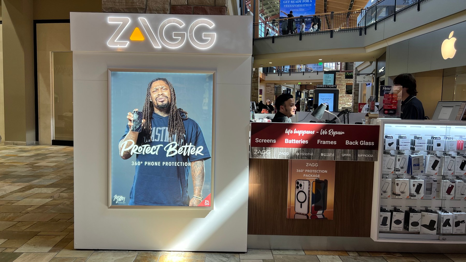 Installed ZAGG display side view